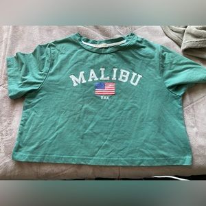green cropped malibu t-shirt
